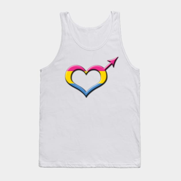 Heart-Shaped Pansexual Pride Male Gender Symbol Tank Top by LiveLoudGraphics